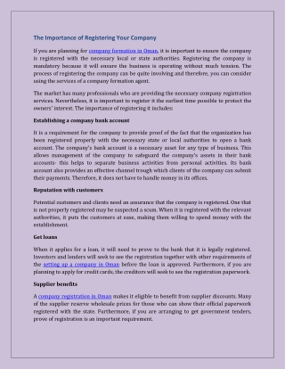 The Importance of Registering Your Company