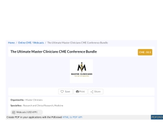 The Ultimate Master Clinicians CME Conference Bundle, Women's Health, Urgent Care, Medical Nutrition and Telemedicine fo