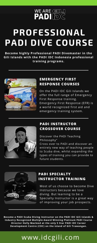 PADI Specialty Instructor - IDC Crossover - Emergency First Response Instructor Training