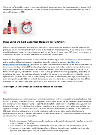 For How Long Does It Consider Cbd Oil To Function
