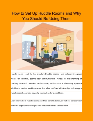 How to Set Up Huddle Rooms and Why You Should Be Using Them