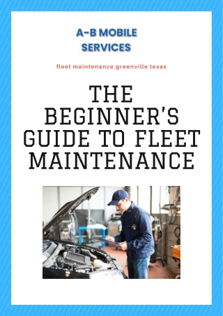 Best Guidance Of Fleet Maintenance Greenville Texas