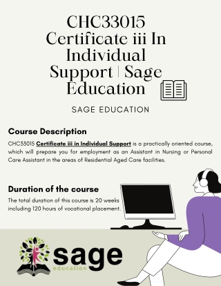 CHC33015 Certificate iii In Individual Support Sage Education