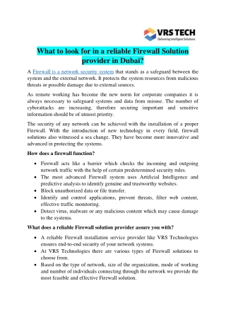 What are Functions of Firewall Solutions For Small Business?