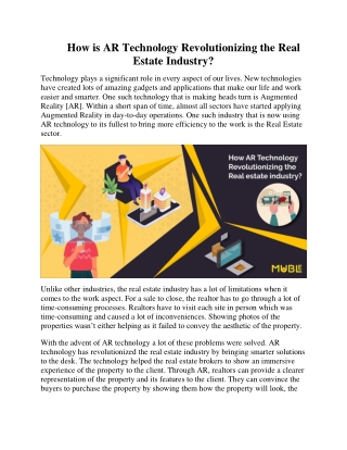 How is AR Technology Revolutionizing the Real Estate Industry