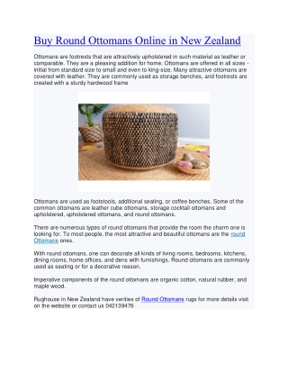 Buy Round Ottomans Online in New Zealand