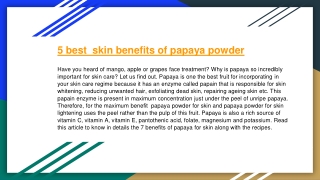 5 best  skin benefits of papaya powder