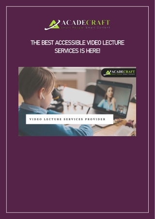 BEST ACCESSIBLE VIDEO LECTURE