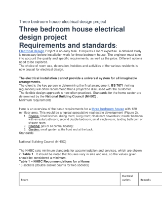 Three bedroom house electrical design project-converted