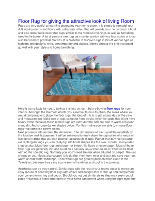 Floor Rug for giving the attractive look of living Room