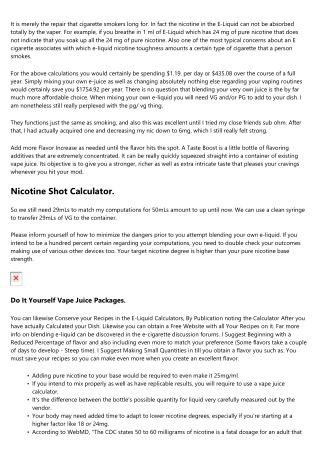 Nicotine Shot Calculator.