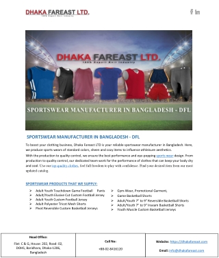 Sportswear Supplier in Bangladesh - DFL[5602]