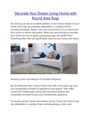 Decorate Your Dream Living Home with Round Area Rugs