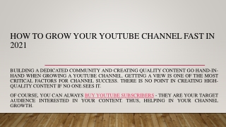 Grow your YouTube channel in 2021