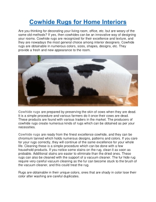 Cowhide Rugs for Home Interiors
