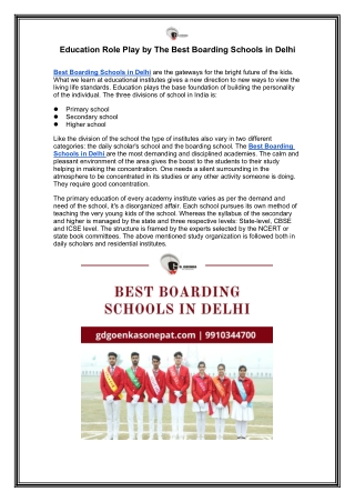 Education Role Play by The Best Boarding Schools in Delhi