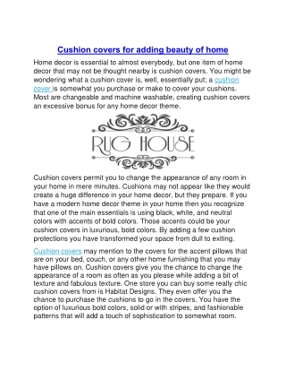 Cushion covers for adding beauty of home