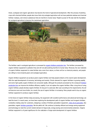 Fertilizer production line helps move towards green agriculture