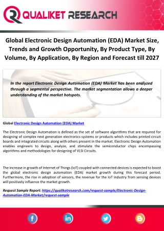 Global Electronic Design Automation (EDA) Market Size, Trends and Growth Opportunity, By Product Type, By Volume, By App