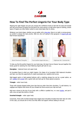 How To Find The Perfect Lingerie For Your Body Type