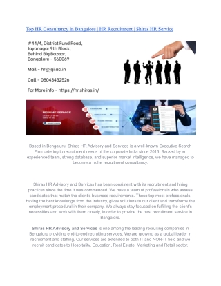 Shiras HR Advisory and Services