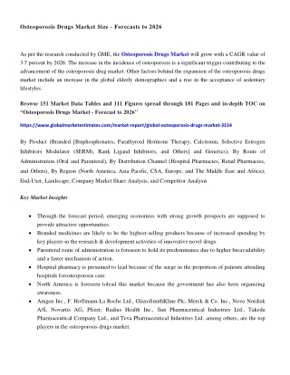COVID-19 Impact on Global Osteoporosis Drugs Market