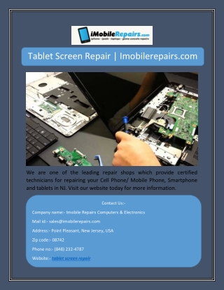 Tablet Screen Repair | Imobilerepairs.com