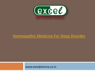 Homeopathic Medicine For Sleep Disorder