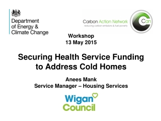 Workshop 13 May 2015 Securing Health Service Funding to Address Cold Homes Anees Mank