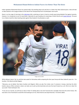 Mohammed Shami Believes Indian Pacers Are Better Than The Kiwis