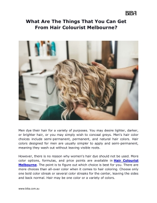 What Are The Things That You Can Get From Hair Colourist Melbourne