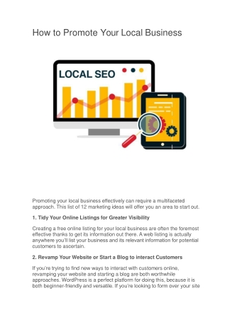 How to Promote Your Local Business