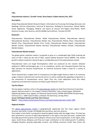 Polycarbonate Market Analysis.docx