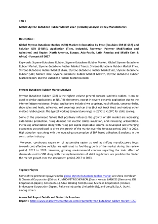 Styrene Butadiene Rubber Market Analysis.docx