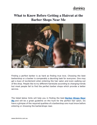 What to Know Before Getting a Haircut at the Barber Shops Near Me