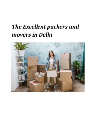Excellent packers and movers in Delhi