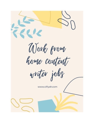 Best work from home content writer jobs