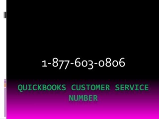 QuickBooks Customer Service Number 1-877-603-0806