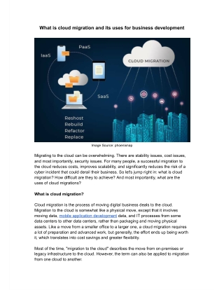 What is cloud migration and its uses for business development