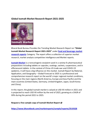 Global Isomalt Market Research Report 2021-2025