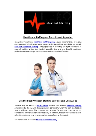 Healthcare Staffing and Recruitment Agencies