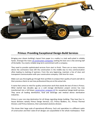 Primus- Providing Exceptional Design-Build Services
