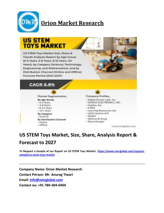 US STEM Toys Market Trends, Size, Competitive Analysis and Forecast 2021-2027