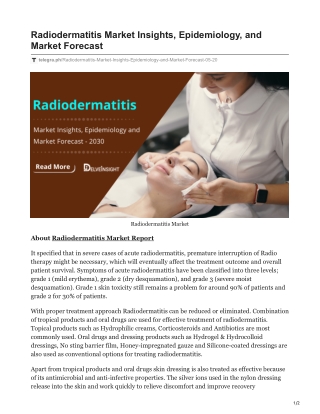 Radiodermatitis Market