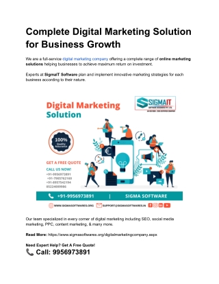 Complete Digital Marketing Solution for Business Growth