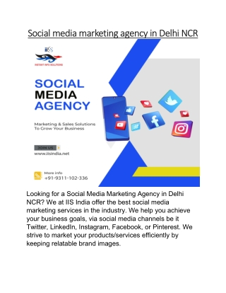 Social media marketing agency in Delhi NCR