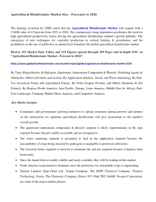 COVID-19 Impact on Global Agricultural Disinfectants Market
