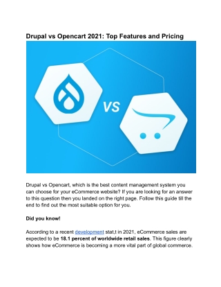 Drupal vs Opencart 2021_ Top features and pricing