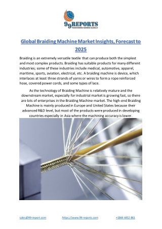 Global Braiding Machine Market Insights, Forecast to 2025