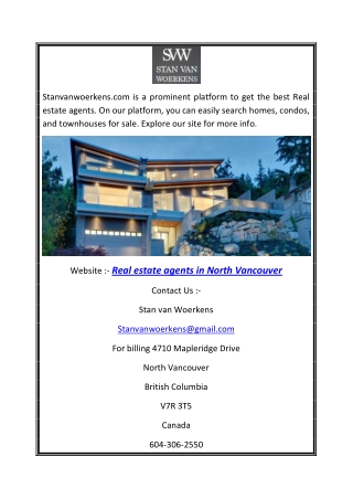 Real Estate Agents in North Vancouver | Stanvanwoerkens.com
